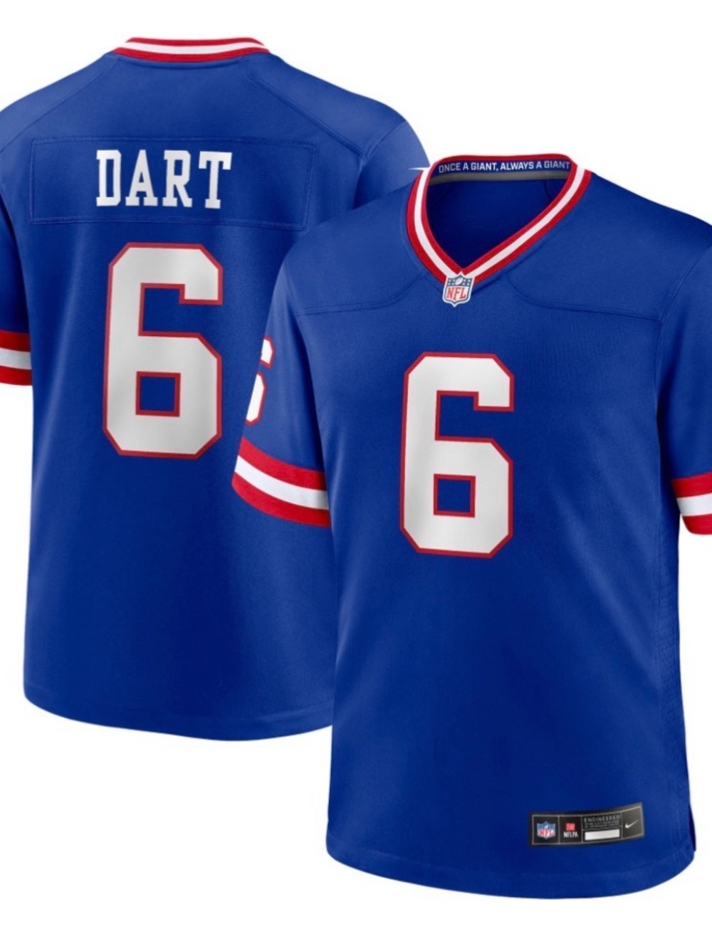 Men's Nike Jaxson Dart Royal New York Giants Alt 2 Classic Game Jersey size L